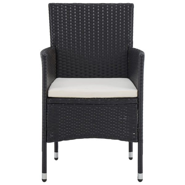 Set Mobili Da Pranzo Per Giardino 5 Pz Nero Polyrattan E Vetro - Image 5