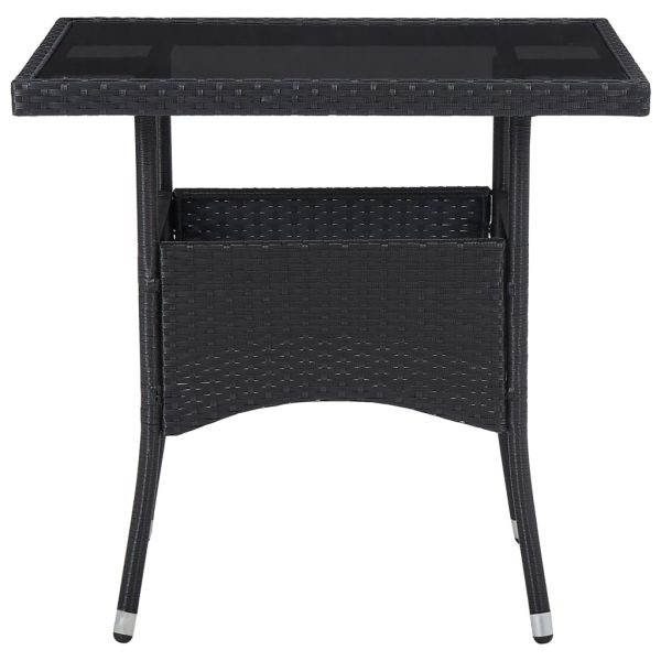 Set Mobili Da Pranzo Per Giardino 5 Pz Nero Polyrattan E Vetro - Image 6