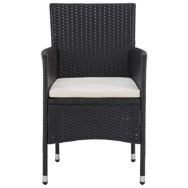 Set Sedie Da Pranzo Per Giardino 2 Pz In Polyrattan Nero - Image 3