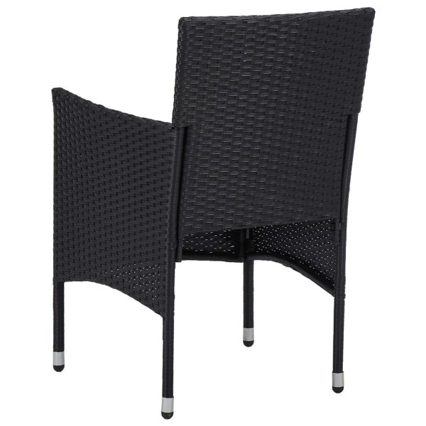 Set Sedie Da Pranzo Per Giardino 2 Pz In Polyrattan Nero - Image 5