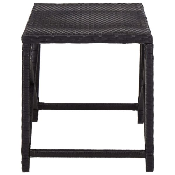 Panchina Da Giardino 80 Cm In Polyrattan Nero - Image 3