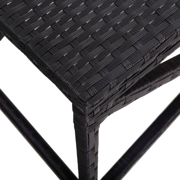 Panchina Da Giardino 80 Cm In Polyrattan Nero - Image 4