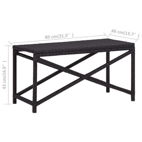 Panchina Da Giardino 80 Cm In Polyrattan Nero - Image 5