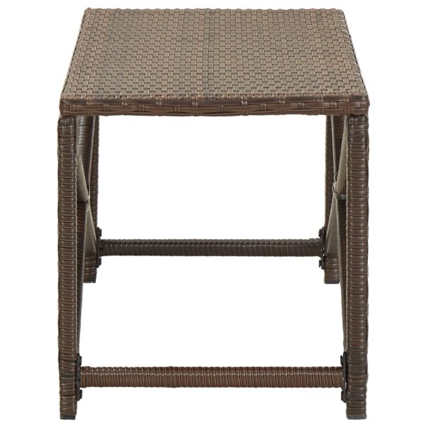 Panchina Da Giardino 80 Cm In Polyrattan Marrone - Image 3