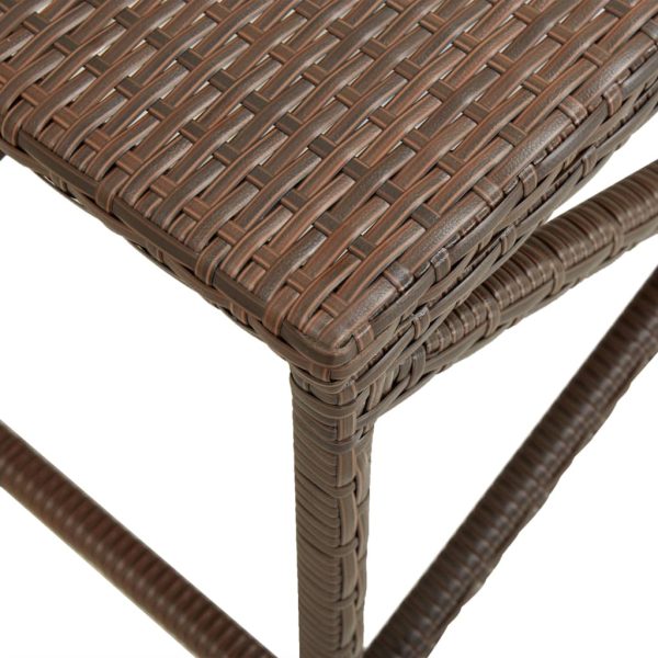 Panchina Da Giardino 80 Cm In Polyrattan Marrone - Image 4