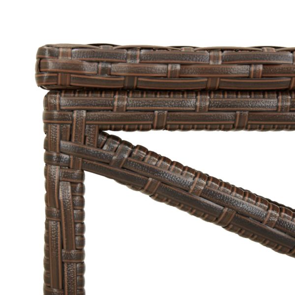 Panchina Da Giardino 80 Cm In Polyrattan Marrone - Image 5