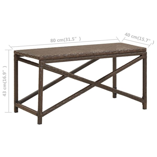 Panchina Da Giardino 80 Cm In Polyrattan Marrone - Image 6