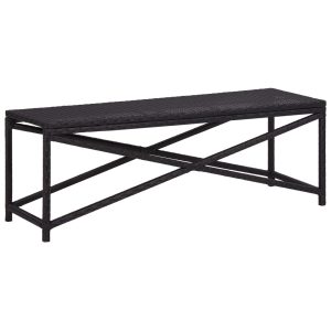 Panchina Da Giardino 120 Cm In Polyrattan Nero