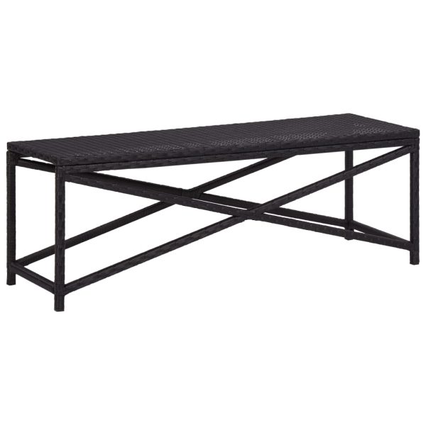 Panchina Da Giardino 120 Cm In Polyrattan Nero