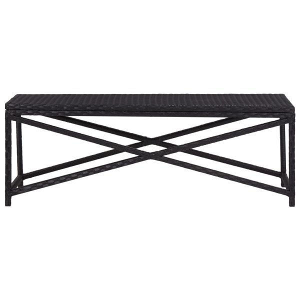 Panchina Da Giardino 120 Cm In Polyrattan Nero - Image 2