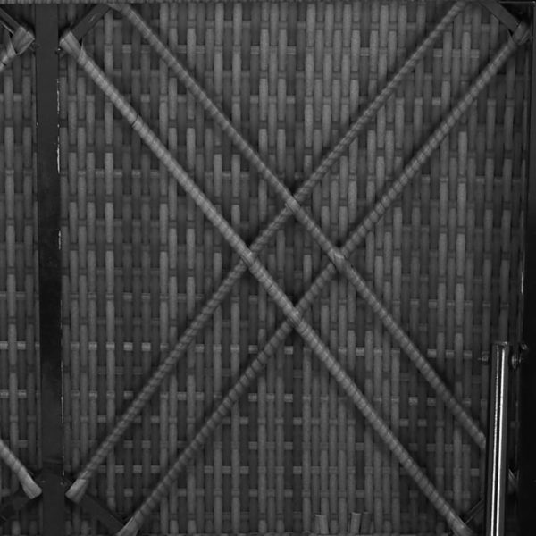 Lettino Prendisole Con Cuscino In Polyrattan Grigio - Image 6
