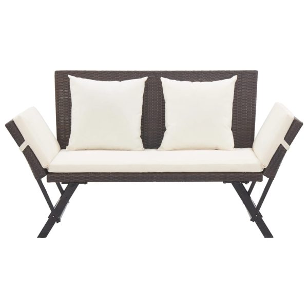 Panchina Da Giardino Con Cuscini 176 Cm Marrone In Polyrattan - Image 2