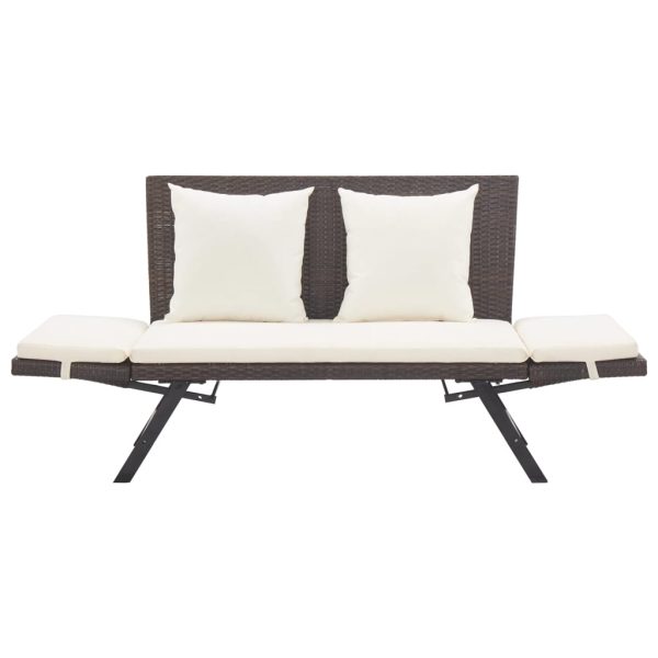 Panchina Da Giardino Con Cuscini 176 Cm Marrone In Polyrattan - Image 6