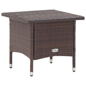 Tavolino Da Tè Marrone 50x50x47 Cm In Polyrattan
