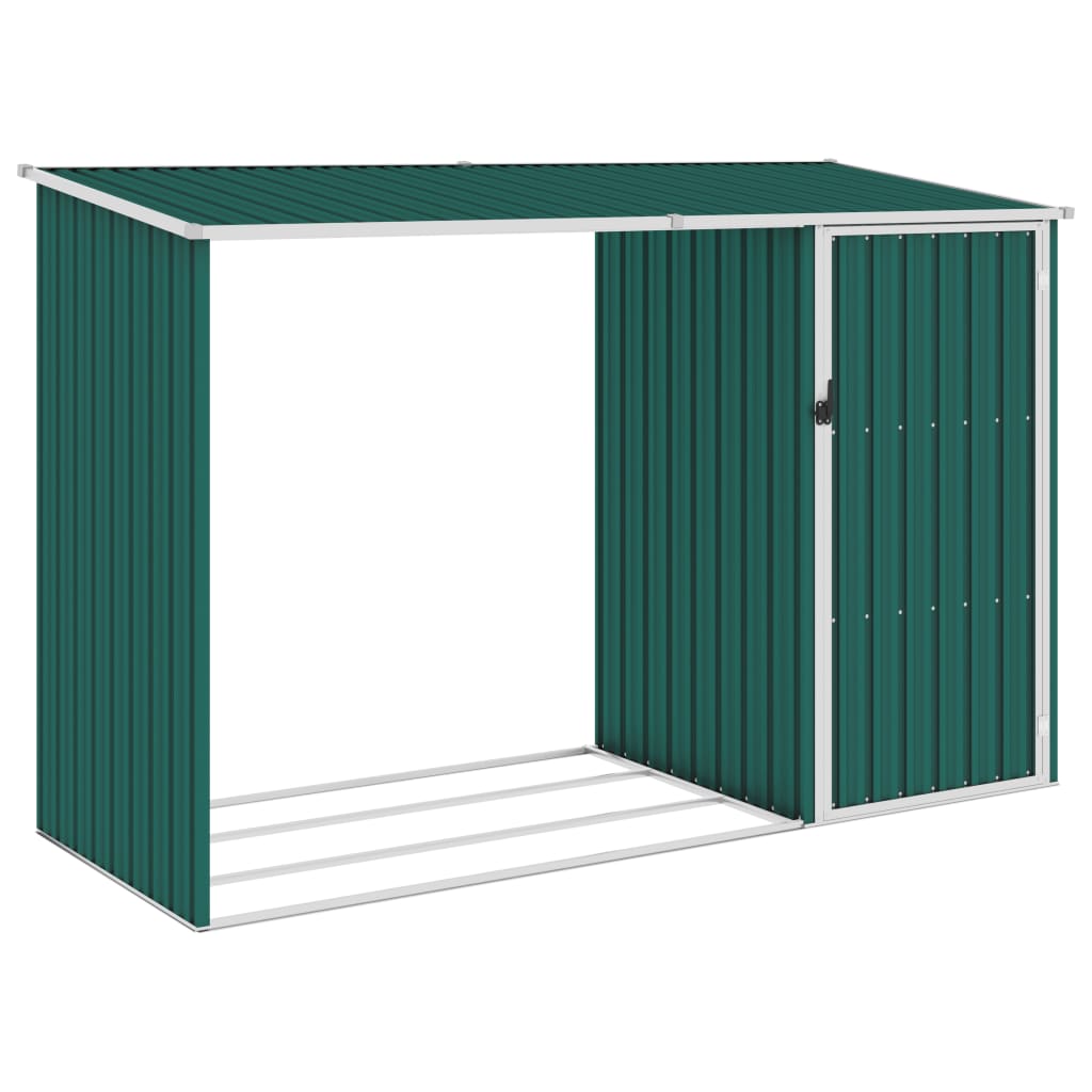 Capanno Per Legna Verde 245x98x159 Cm In Acciaio Zincato