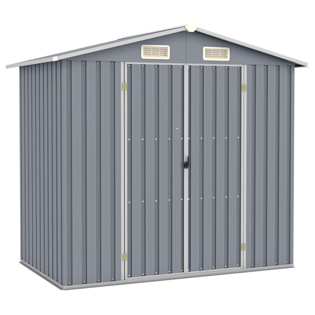 Capanno Da Giardino Grigio 205x129x183 Cm In Acciaio Zincato
