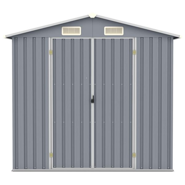Capanno Da Giardino Grigio 205x129x183 Cm In Acciaio Zincato - Image 3
