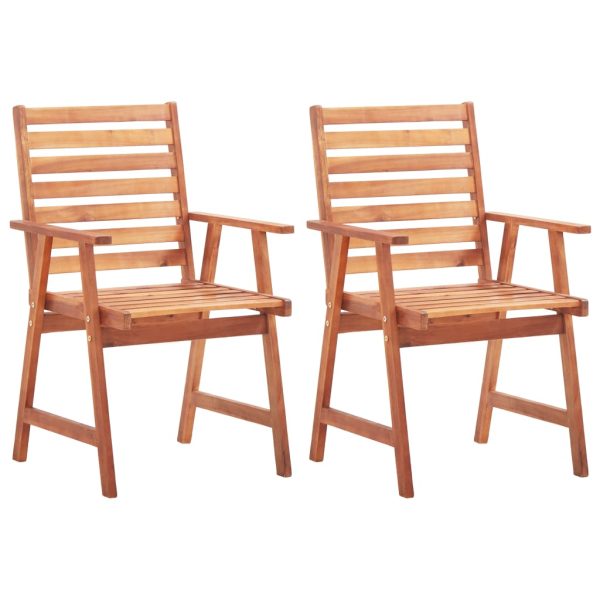 Sedie Da Pranzo Per Esterno 2 Pz In Legno Massello Di Acacia