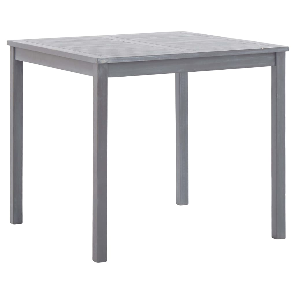 Tavolo Da Giardino Grigio 80x80x74 Cm Legno Massello Di Acacia