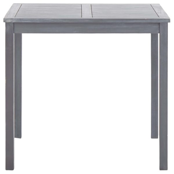 Tavolo Da Giardino Grigio 80x80x74 Cm Legno Massello Di Acacia - Image 3