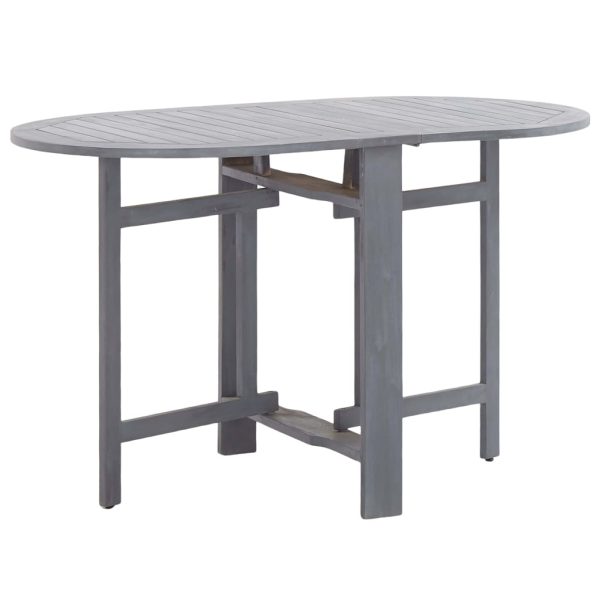 Tavolo Da Giardino Grigio 120x70x74 Cm Legno Massello Di Acacia