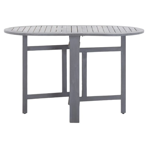 Tavolo Da Giardino Grigio 120x70x74 Cm Legno Massello Di Acacia - Image 2