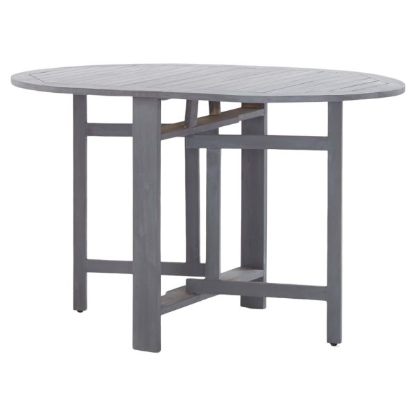 Tavolo Da Giardino Grigio 120x70x74 Cm Legno Massello Di Acacia - Image 3