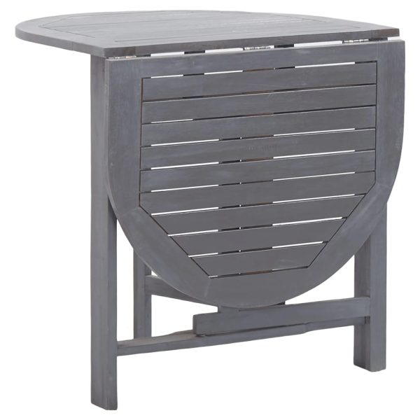 Tavolo Da Giardino Grigio 120x70x74 Cm Legno Massello Di Acacia - Image 5