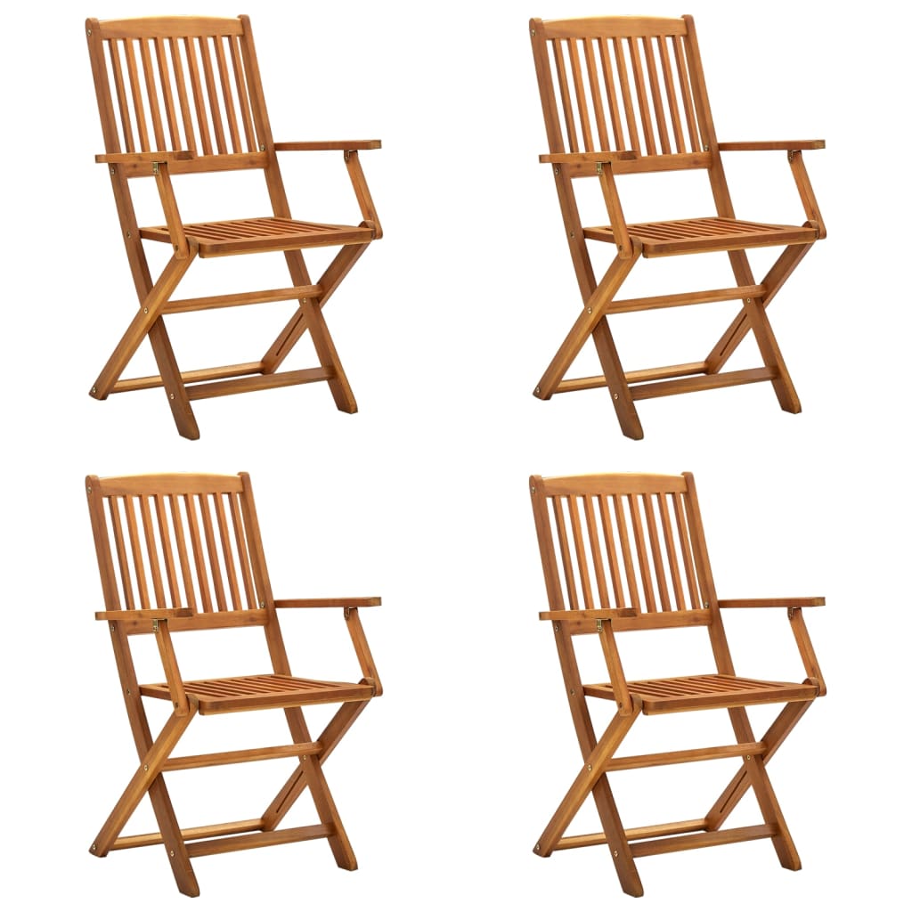 Sedie Da Giardino Pieghevoli 4 Pz In Legno Massello D'acacia