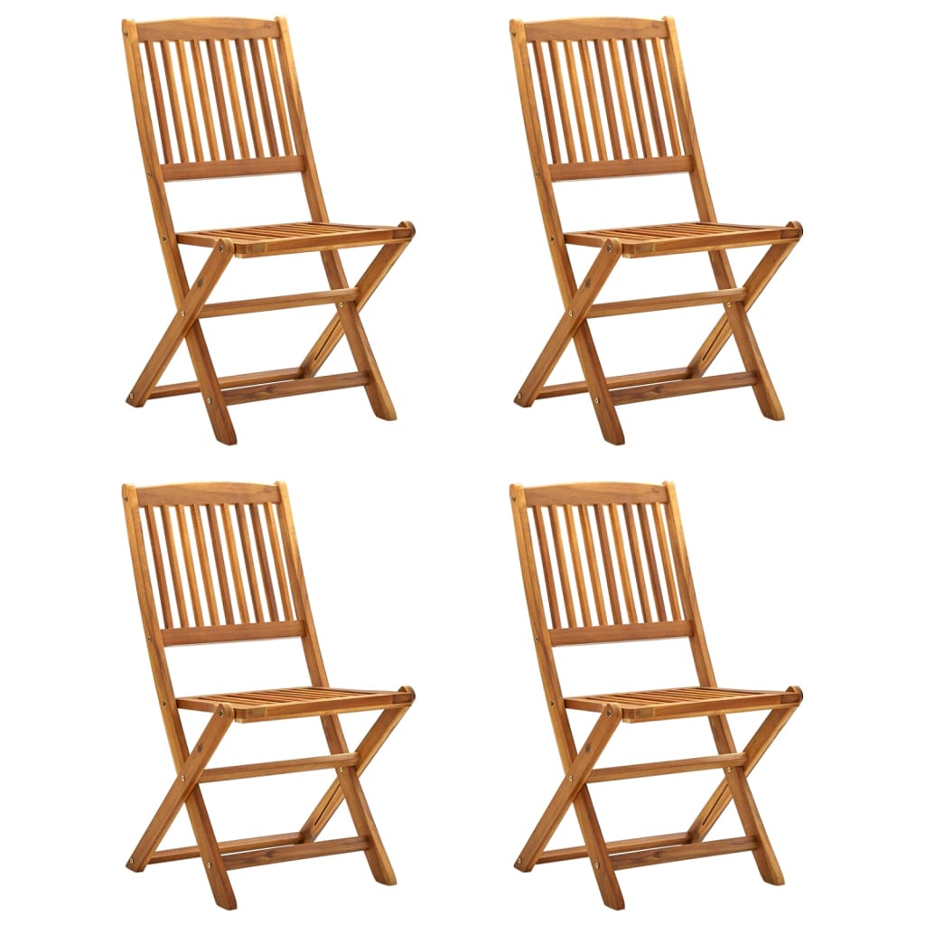 Sedie Da Giardino Pieghevoli 4 Pz In Legno Massello D'acacia