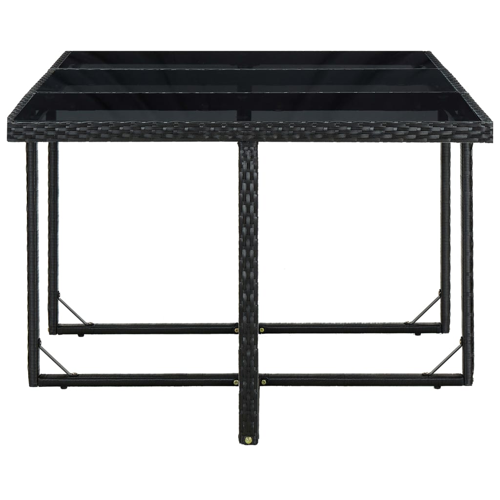Set Da Pranzo Da Giardino 11 Pz Con Cuscini In Polyrattan Nero - Image 5