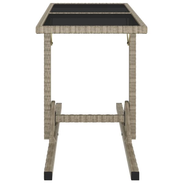 Tavolo Da Giardino Beige 110x53x72 Cm In Vetro E Polyrattan - Image 3