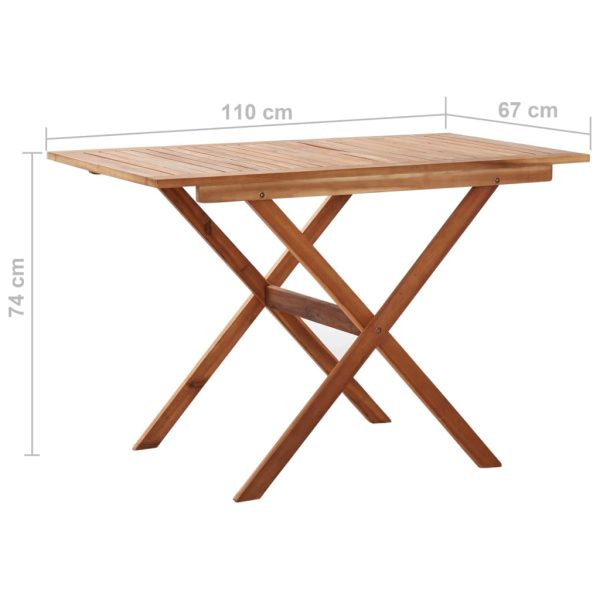 Tavolo Da Giardino 110x67x74 Cm In Legno Massello Di Acacia - Image 6