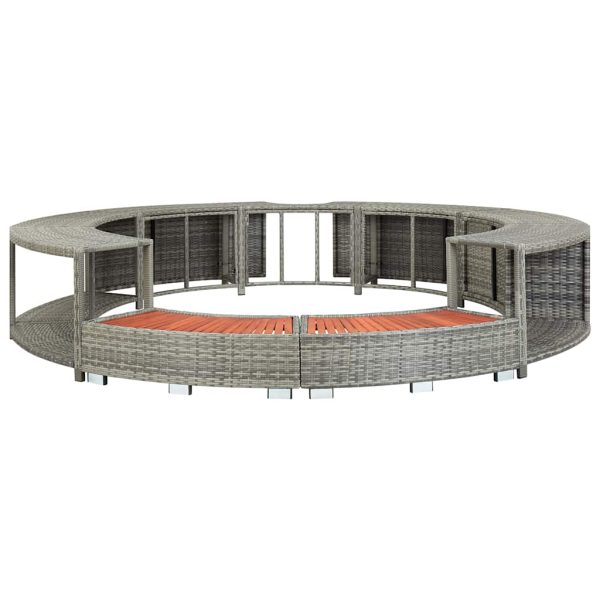 Bordo Per Vasca Da Spa In Polyrattan Grigio - Image 3