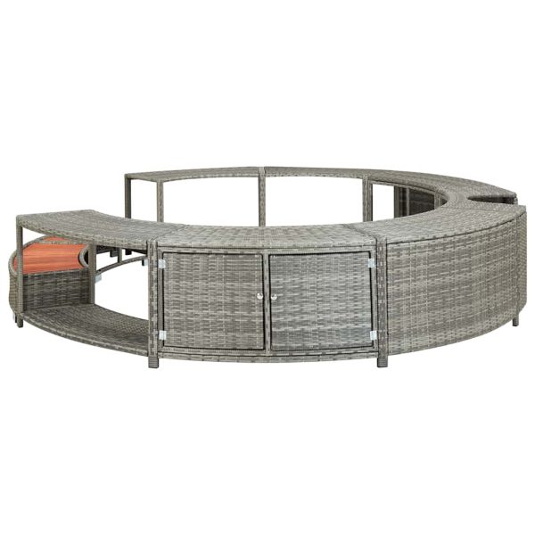 Bordo Per Vasca Da Spa In Polyrattan Grigio - Image 4
