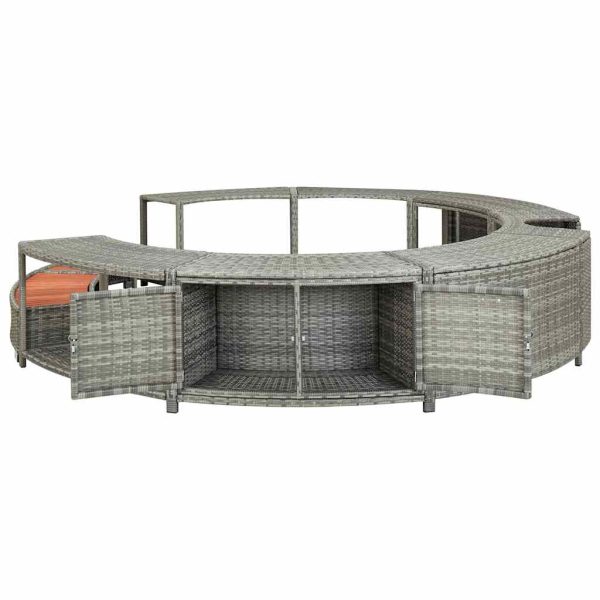 Bordo Per Vasca Da Spa In Polyrattan Grigio - Image 5