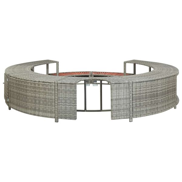 Bordo Per Vasca Da Spa In Polyrattan Grigio - Image 6