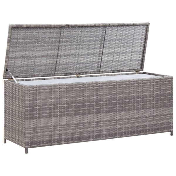 Baule Da Giardino Grigio 120x50x60 Cm In Polyrattan - Image 3