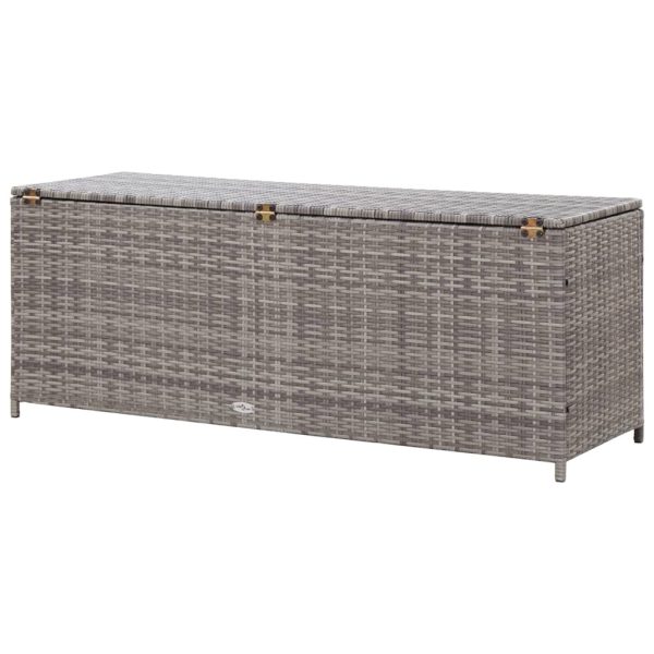 Baule Da Giardino Grigio 120x50x60 Cm In Polyrattan - Image 5