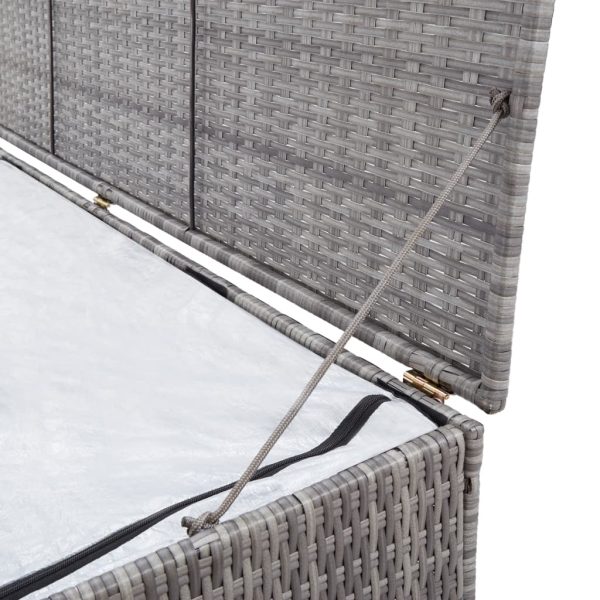 Baule Da Giardino Grigio 120x50x60 Cm In Polyrattan - Image 6