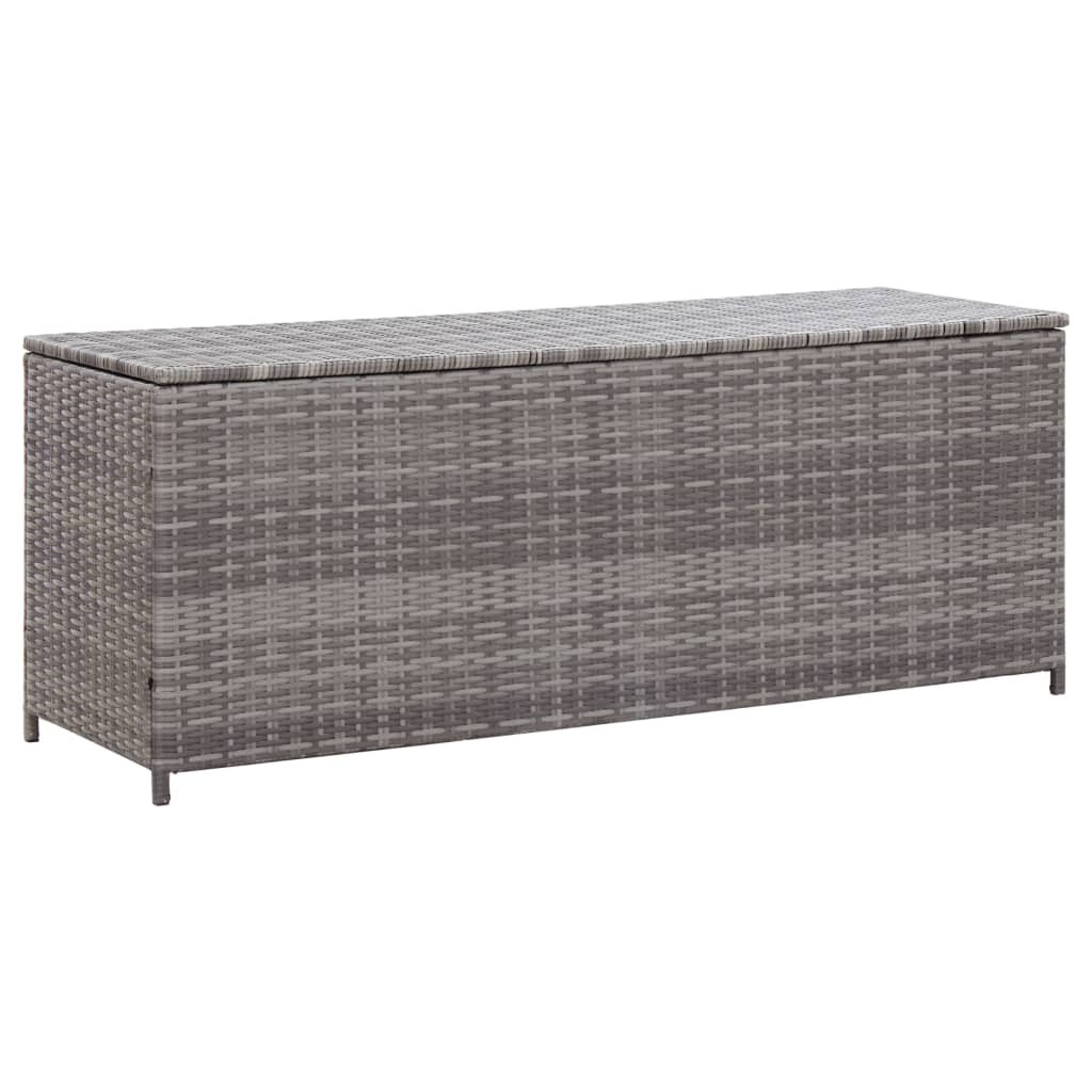 Baule Da Giardino Grigio 150x50x60 Cm In Polyrattan