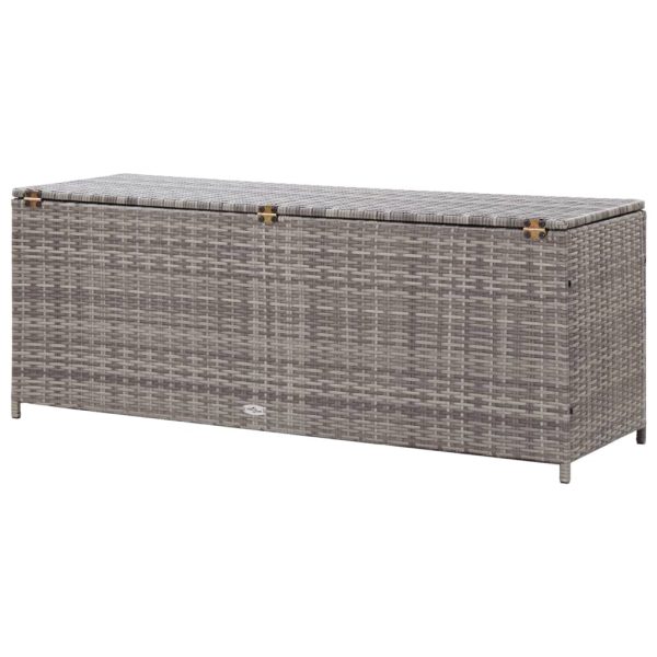Baule Da Giardino Grigio 150x50x60 Cm In Polyrattan - Image 4