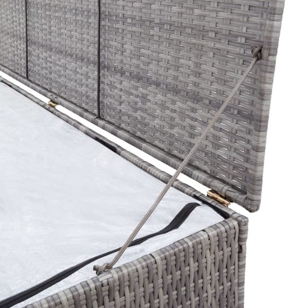 Baule Da Giardino Grigio 150x50x60 Cm In Polyrattan - Image 6