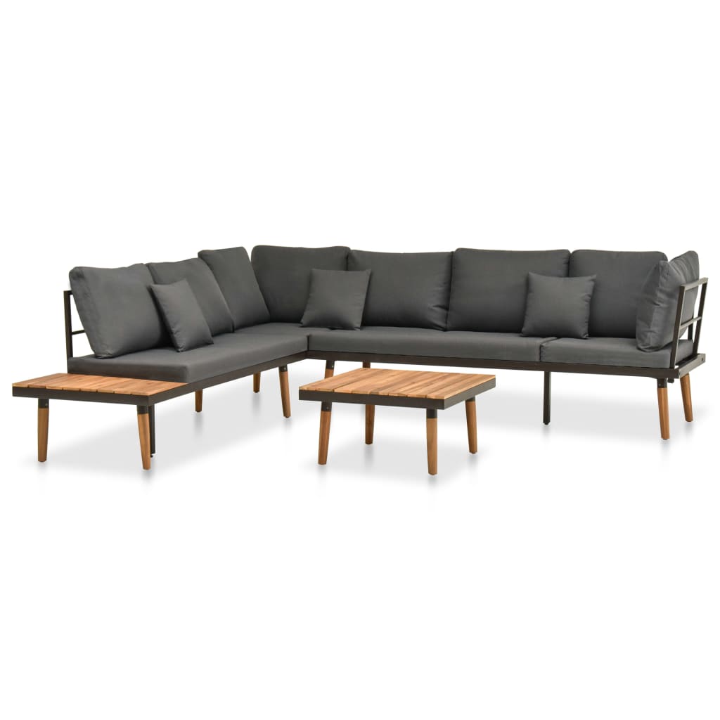 Set Divani Da Giardino 4 Pz Con Cuscini In Massello Di Acacia