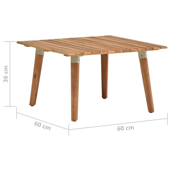 Tavolino Da Caffè Per Giardino 60x60x36 Cm Legno Di Acacia - Image 5