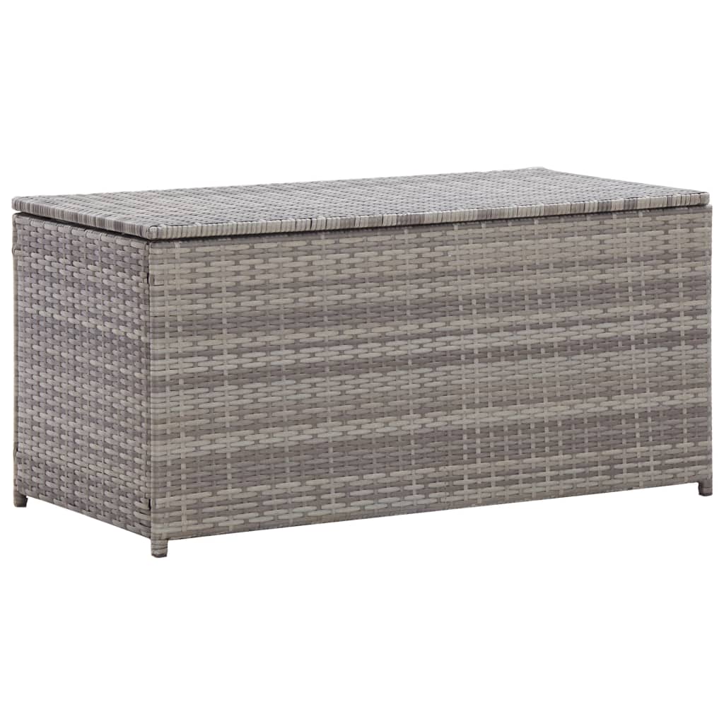 Baule Da Giardino In Polyrattan 100x50x50 Cm Grigio