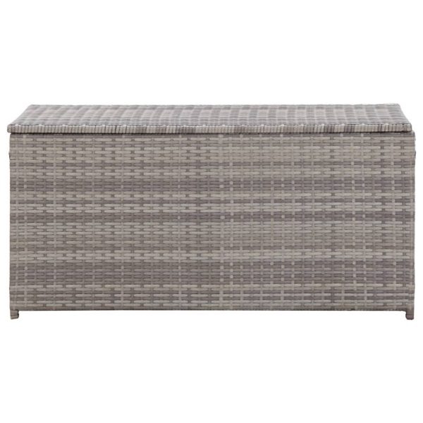 Baule Da Giardino In Polyrattan 100x50x50 Cm Grigio - Image 3