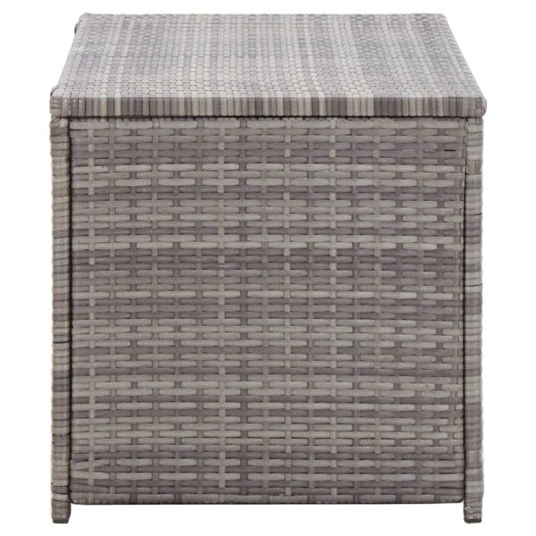 Baule Da Giardino In Polyrattan 100x50x50 Cm Grigio - Image 4