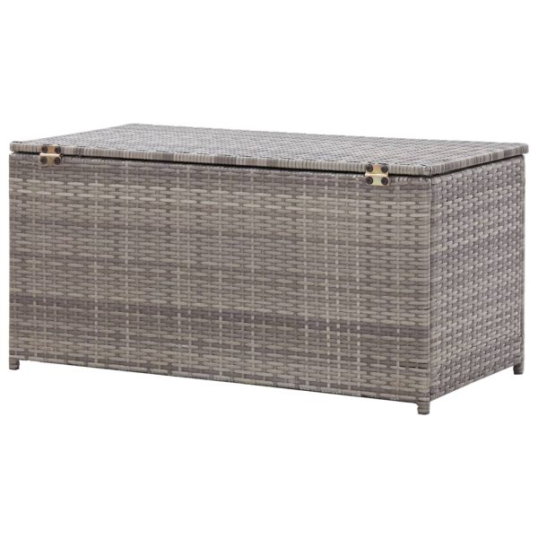Baule Da Giardino In Polyrattan 100x50x50 Cm Grigio - Image 5