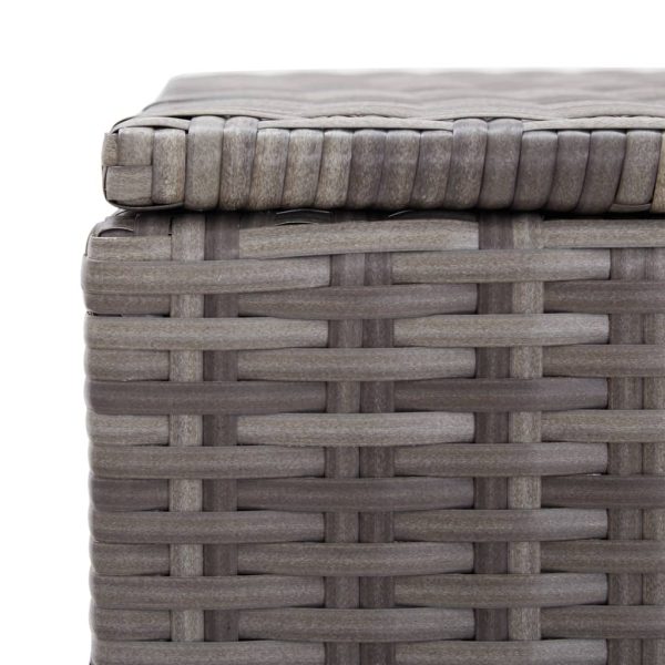 Baule Da Giardino In Polyrattan 100x50x50 Cm Grigio - Image 6
